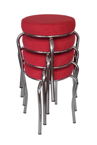 Ankhira Tabure (4 ADET) (MONTELİ GÖNDERİM) Krom Ayaklı, Taytüyü Kumaş, Metal ...