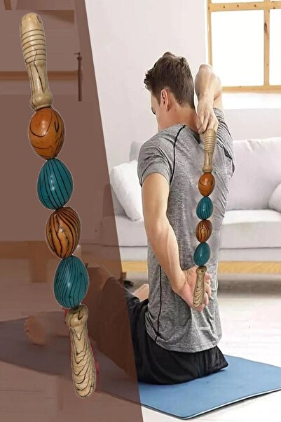 Ax Axentia Ahşap Selülit Döner Masaj Sopası Rulosu Merdanesi Çubuğu Refleksol...