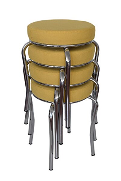 Ankhira Tabure (4 ADET) (MONTELİ GÖNDERİM) Krom Ayaklı, Taytüyü Kumaş, Metal ...