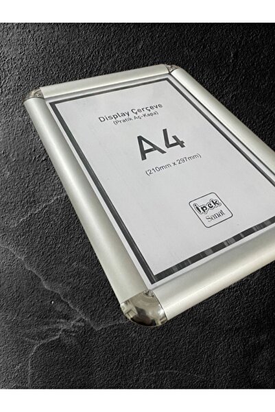 İpek Sanatsal A4 Ebatında (5'Lİ AVANTAJLI PAKET) “alüminyum” Pratik Aç Kapa Rondo Köşeli Çerçeve