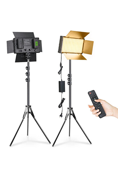 Dymax Profesyonel 800 Ledli RGB Panel Led Işık Video Kamera Makyaj Dövme Tatto Işığı Kumandalı 800Led Işık