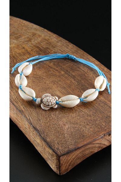 Chillin' Adjustable Elevator and Turtle Seashell Anklet Bracelet - Suitable for All Wrists