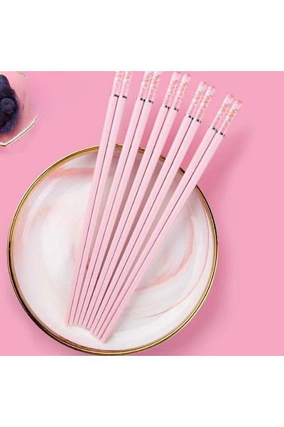 Kpop Dünyasi Sakura Patterned Pink Chopstick - 1 Pair Set