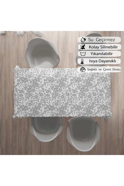 Willuxe Masa Örtüsü Muşamba Yıkanabilir Silinebiilir Leke Tutmaz Kumaş Görünümlü Hijyenik Masa Örtüsü