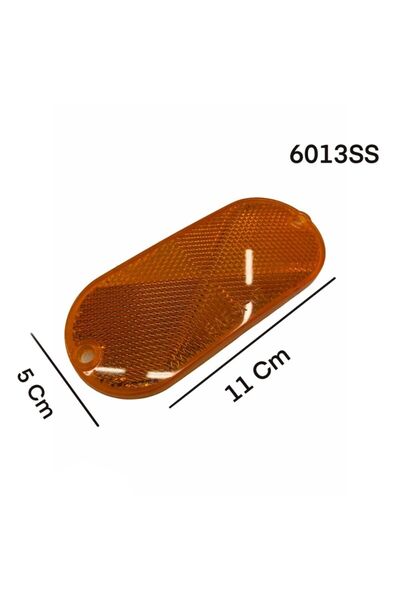 gcstore Yellow Screw-On & Adhesive Oval Reflector 1St Quality Cat Eye Caravan/Van/Trailer