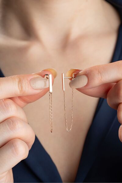 Silvano Jewelry 925 Ayar Gümüş Zincir Küpe