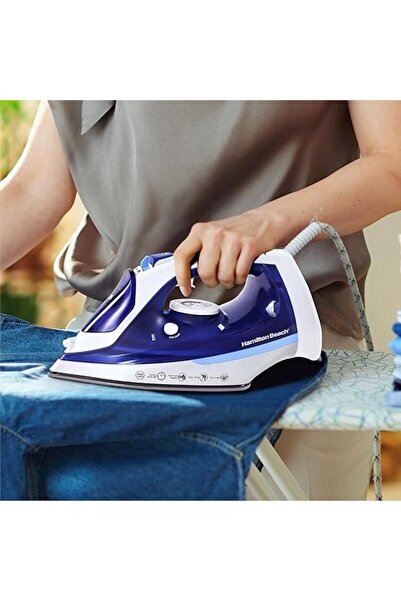 Hamilton Beach Steam Iron 2500W, Ceramic Soleplate, Auto-Shut Off, Vertical Steam,Water Spray,Steam Shot, Dry,300ml