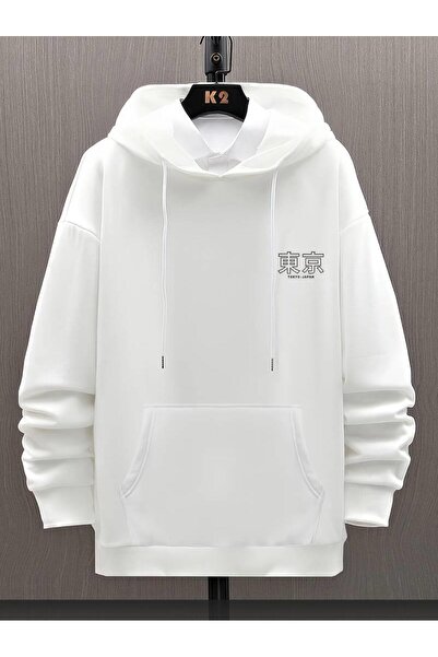 GOSSİP TEAM Φούτερ με στάμπα Tokyo με λευκή κουκούλα