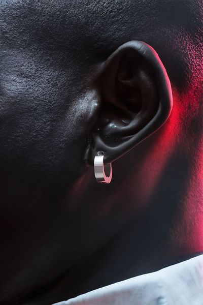 Chillin' High Quality Non Tarnish Antiallergic Silver Color Men's Steel Hoop Earrings