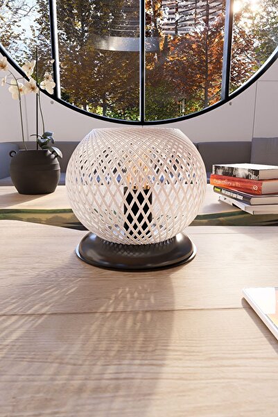 gökdağ group g g Plastik Siyah Küre Abajur Beyaz Top Aydınlatma