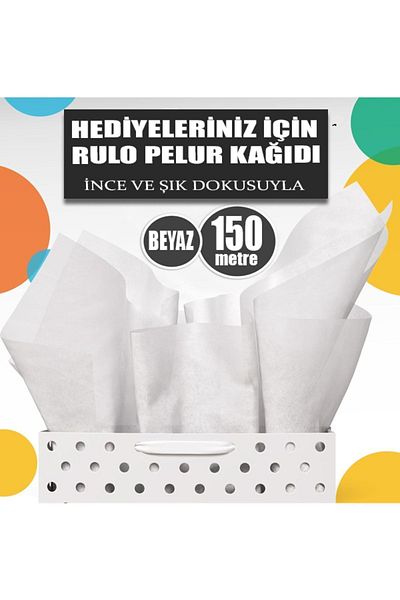 OLİ Art 30cm Roll of Plush Paper - 150meter Thin Packing Paper