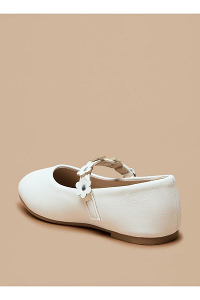 Flora Bella by Shoexpress Flora Bella Flower Accent Ballerina Shoes with Hook and Loop Closure