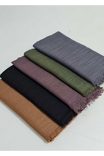 Organic Scarfs Tesettür 5'li Flamlı Pamuklu Yazma Eşarp 100x100cm