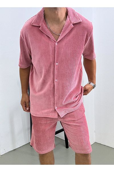 King Brothers Oversize Velvet Set - Buttoned Shirt and Shorts