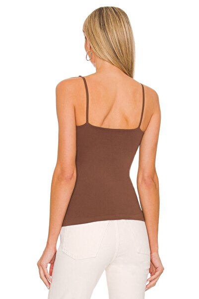 By Kul Design Γυναικεία - Καφέ μπλούζα με λαιμόκοψη σε σχήμα U