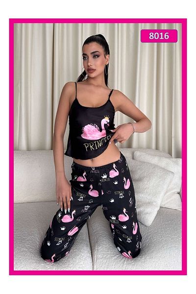 Maxpera Costum cu curele de frânghie pentru femei din satin 8016