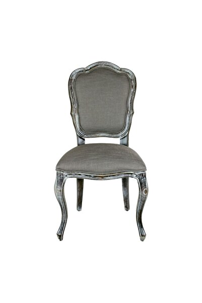 Hanel Mobilya Ahşap Bulut Yemek Masası Sandalyesi Füme Keten