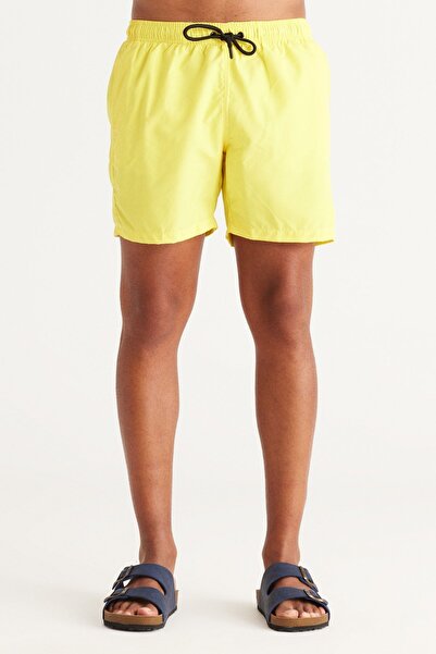 AC&Co / Altınyıldız Classics Men's Yellow Standard Fit Quick Dry Swimsuit Swim Shorts