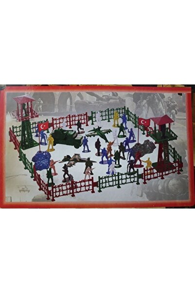 OYUNCAKSAHİLİ Soldier Set 35 Pieces Large Mehmetcik Surveillance Tower Vehicle Airplane Starboard Fence