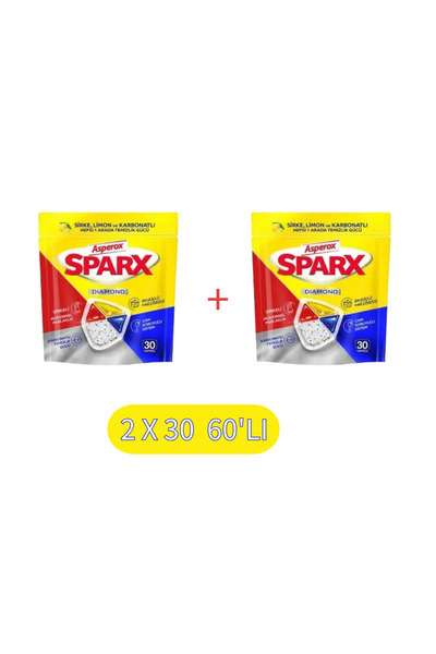 ASPEROX Sparx Dishwasher Capsules 30Pcs 2 Pieces