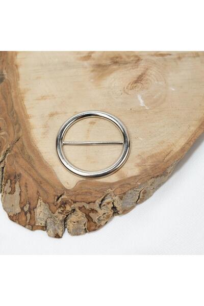 Prestij Boncuk إكسسوار معدني بإبزيم حزام فضي اللون مقاس 4.5 سم