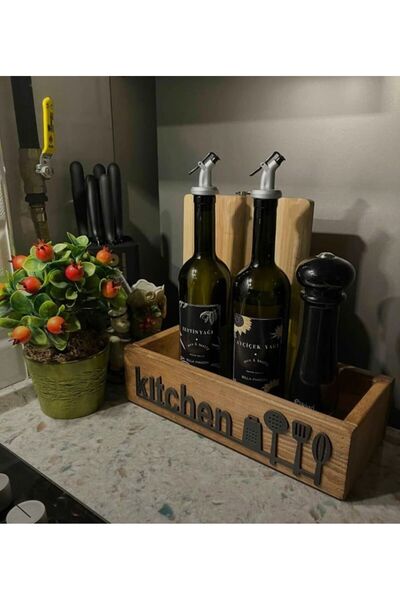 exalted hawk Çok Amaçlı Ahşap Kutu Mutfak Banyo Düzenleyici Organizer Kalemlik