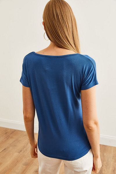 Olalook Жіноча блузка з віскозного мережива Salas Indigo BLZ19000873