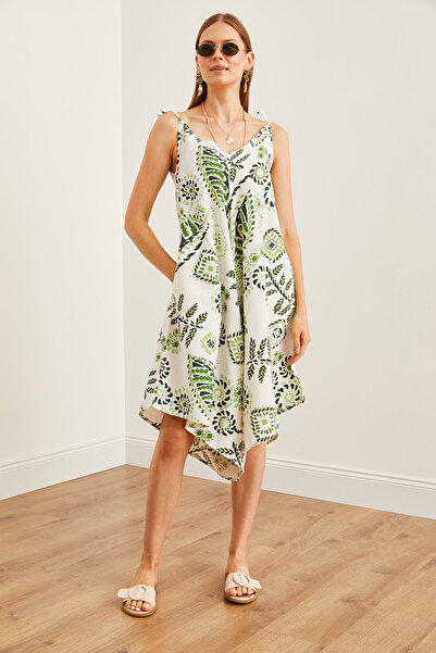 Olalook Green Viscose Women's Jumpsuit - Lace-up and Pocket, Strap Woven TLM- 19000116