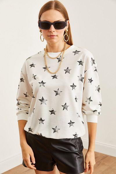 Olalook Varak White Soft Casual Φούτερ - SWT- 19000457