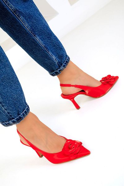 SOHO Classic Red Women's Heeled Shoes - 19489