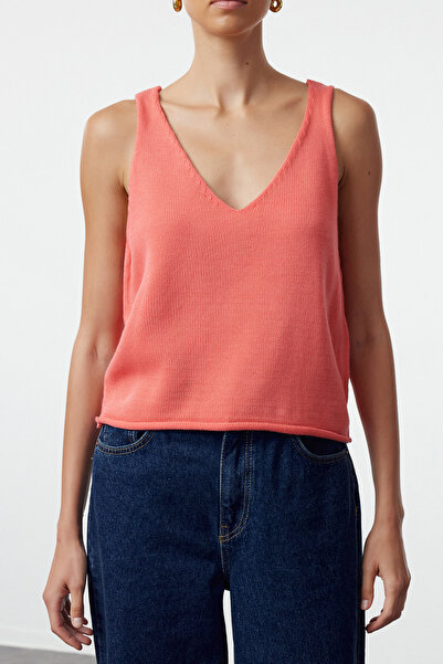 Trendyol Collection Rosafarbenes Doppelset – zweireihige, detaillierte Bluse und Strickjacke TWOAW25HI00033