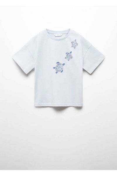 MANGO Kids Tricou Albastru Pentru Copii