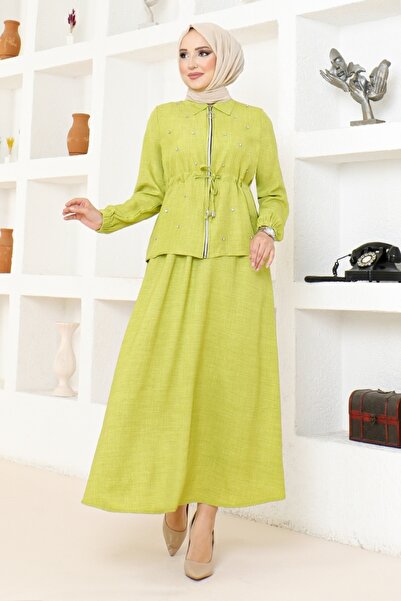 ModaMerve Combinație de fuste verde ulei - KTN1062