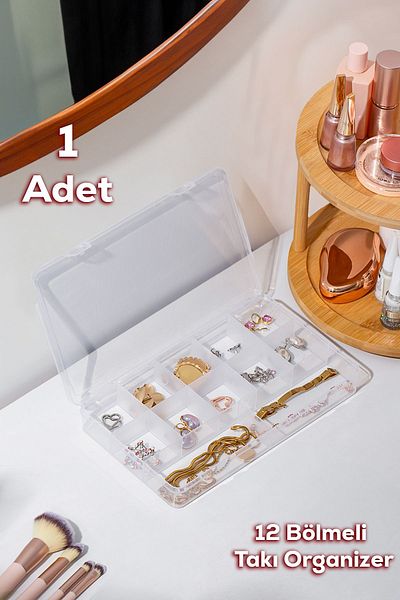 Porsima Aria ORG-601 Organizer κοσμημάτων 12 θέσεων με κάλυμμα - Διαφανές