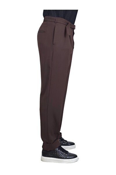 Geco Παντελόνι με καφέ ζώνη oversize