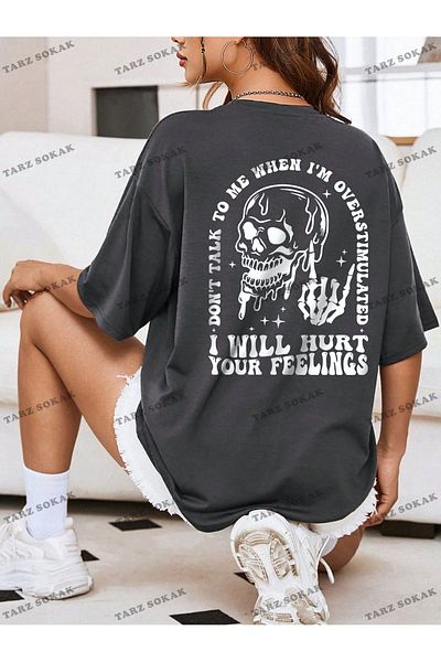 Advantage Γυναικείο μπλουζάκι Unisex με στάμπα - KOD-1327, Loose Fit
