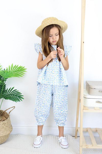 MiaBaby Set de costum cu mâneci cu volantă dublă