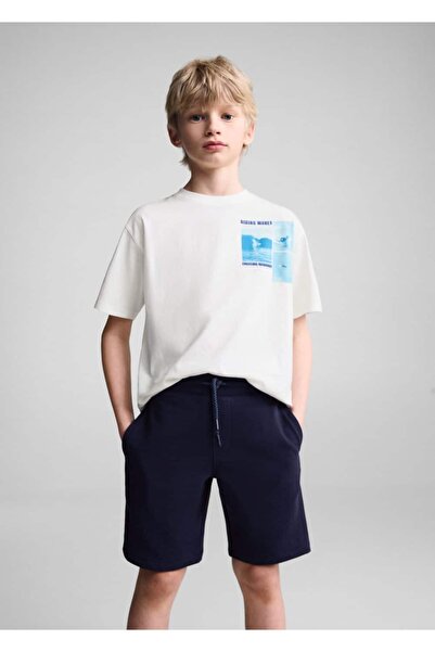 MANGO Kids Βαμβακερό σορτς με λάστιχο στη μέση