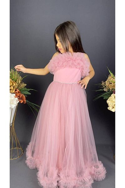 BAMBİNO KİDS Girl's Lace Katkat Children's Evening Dress Age 6-14