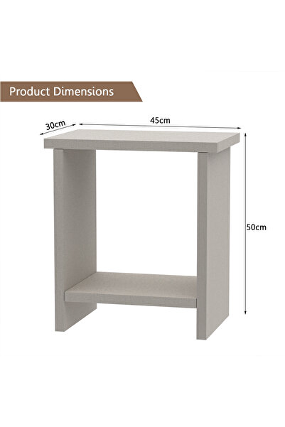 Mahmayi Light Grey Modern Nightstand - Elegant & Functional, Ample Storage, Easy Assembly