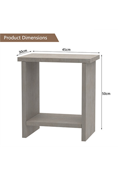 Mahmayi Modern White Concrete Nightstand with Storage - Versatile, Elegant, Easy Assembly