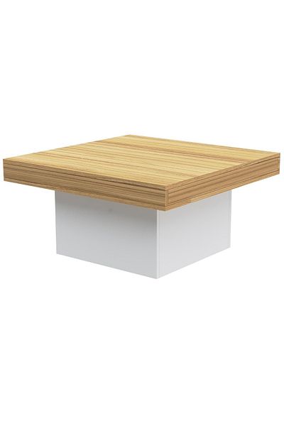 Mahmayi Modern Square Coffee Table - Coco Bolo & White, Durable, Space-Saving, Easy Maintenance