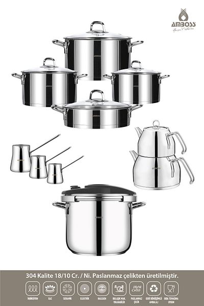 Amboss Diamond Steel 18 Piece Dowry Set