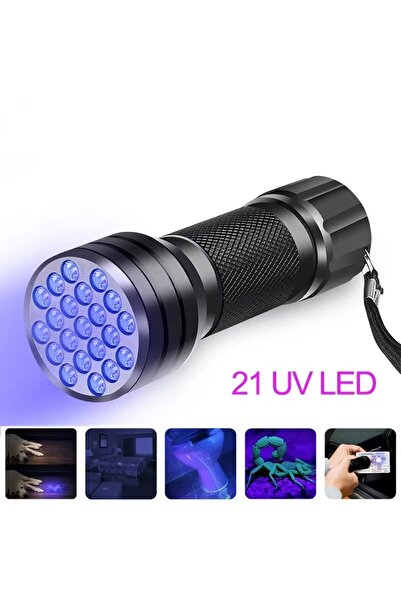 Fenerix 21 LED Ultraviyole El Feneri, 395 Nm Mor Uv Fener, Banknot Kontrol Iş...