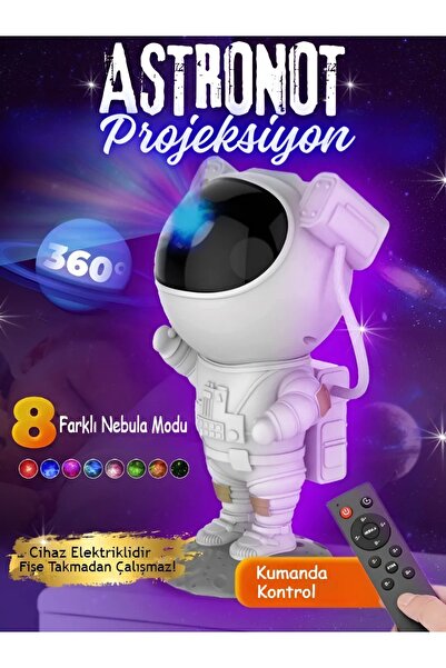 nextbuy Astronot Projektör Gece Lambası Yıldızlı Nebula Galaxy LED Işıkları Kumandalı Samanyolu Aydınlatma