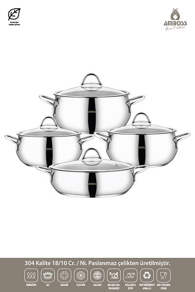 Amboss Stone 8-Piece Stainless Steel Cookware Set