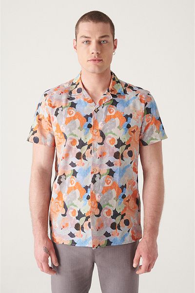 Avva Men's Multicolour (MIXED COLOR) Printed Short Sleeve Cotton Shirt A21y2106