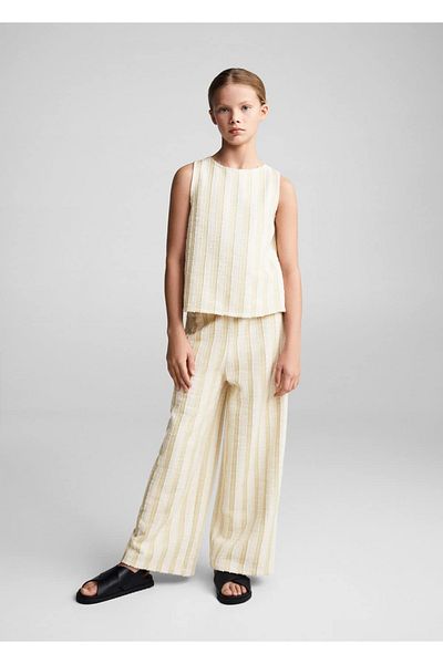 MANGO Kids Ριγέ παντελόνι Culotte - Κομψό σχέδιο