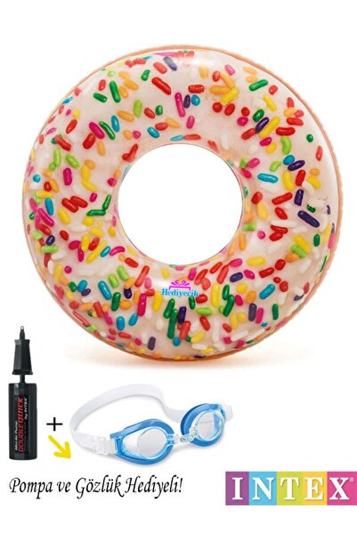 hediyecik Intex Şekerlemeli Donut Havuz Ve Deniz Simiti Set 117 Cm Pompa Ve G...