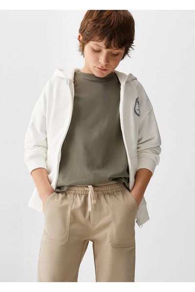 MANGO Kids Pantaloni bej pentru copii